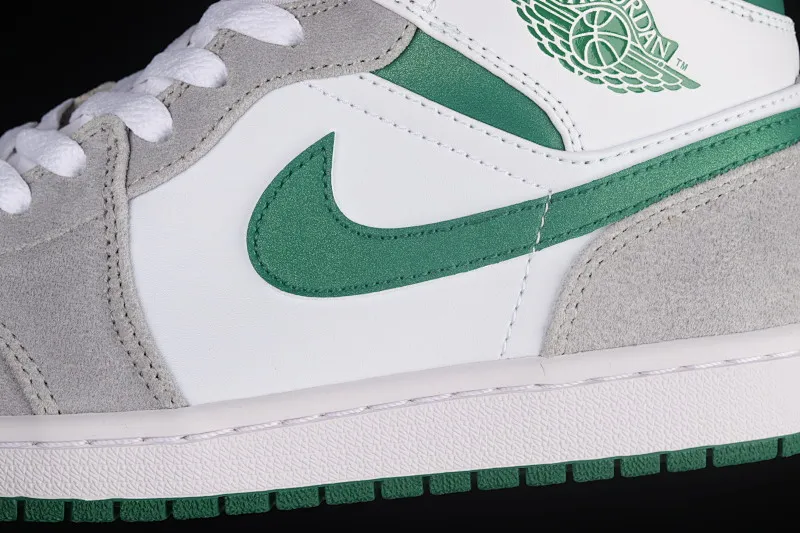 All categories Air Jordan Jordan series basketball shoes Air Jordan 1 Mid G version pure original Air Jordan 1 Mid AJ1 Joe 1 white gray green mid-top basketball shoes DC7294-103